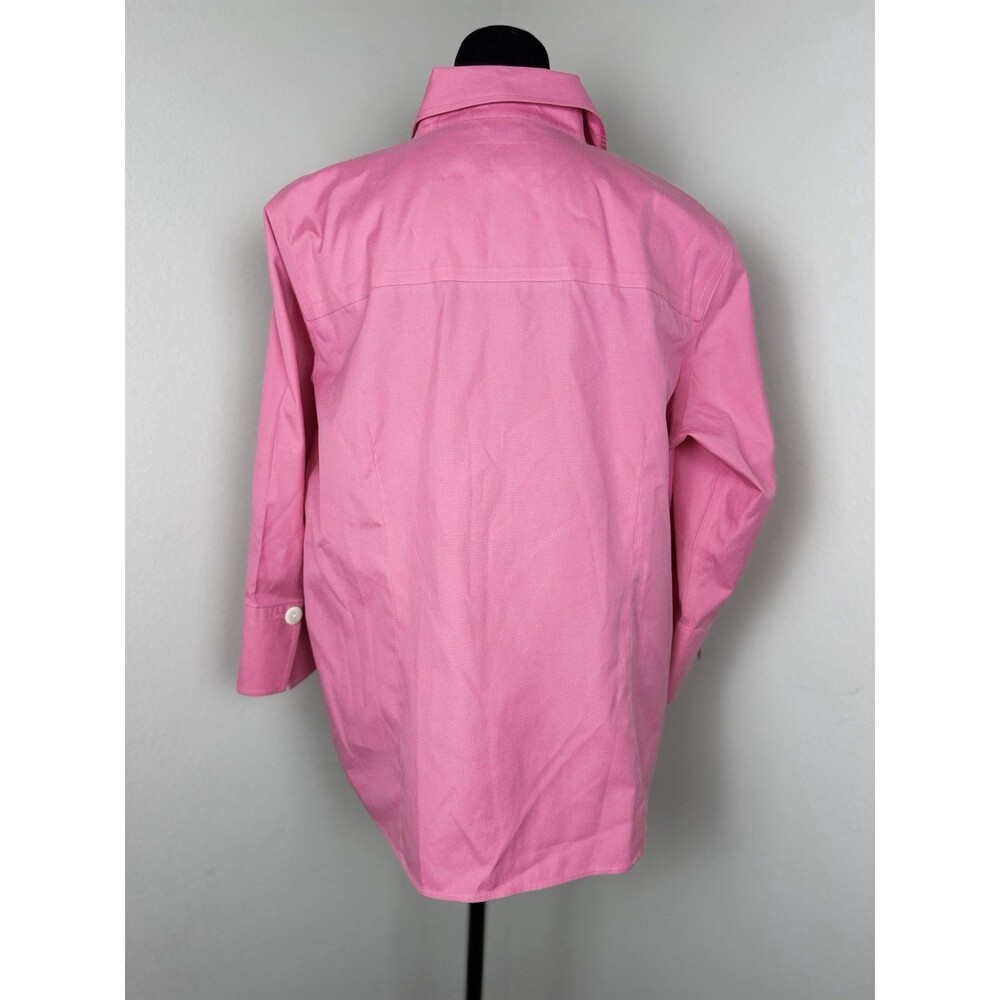 Talbots Pink Button Down Shirt Women Petite 14W Wrinkle Resistant Cotton Blouse - Picture 3 of 8